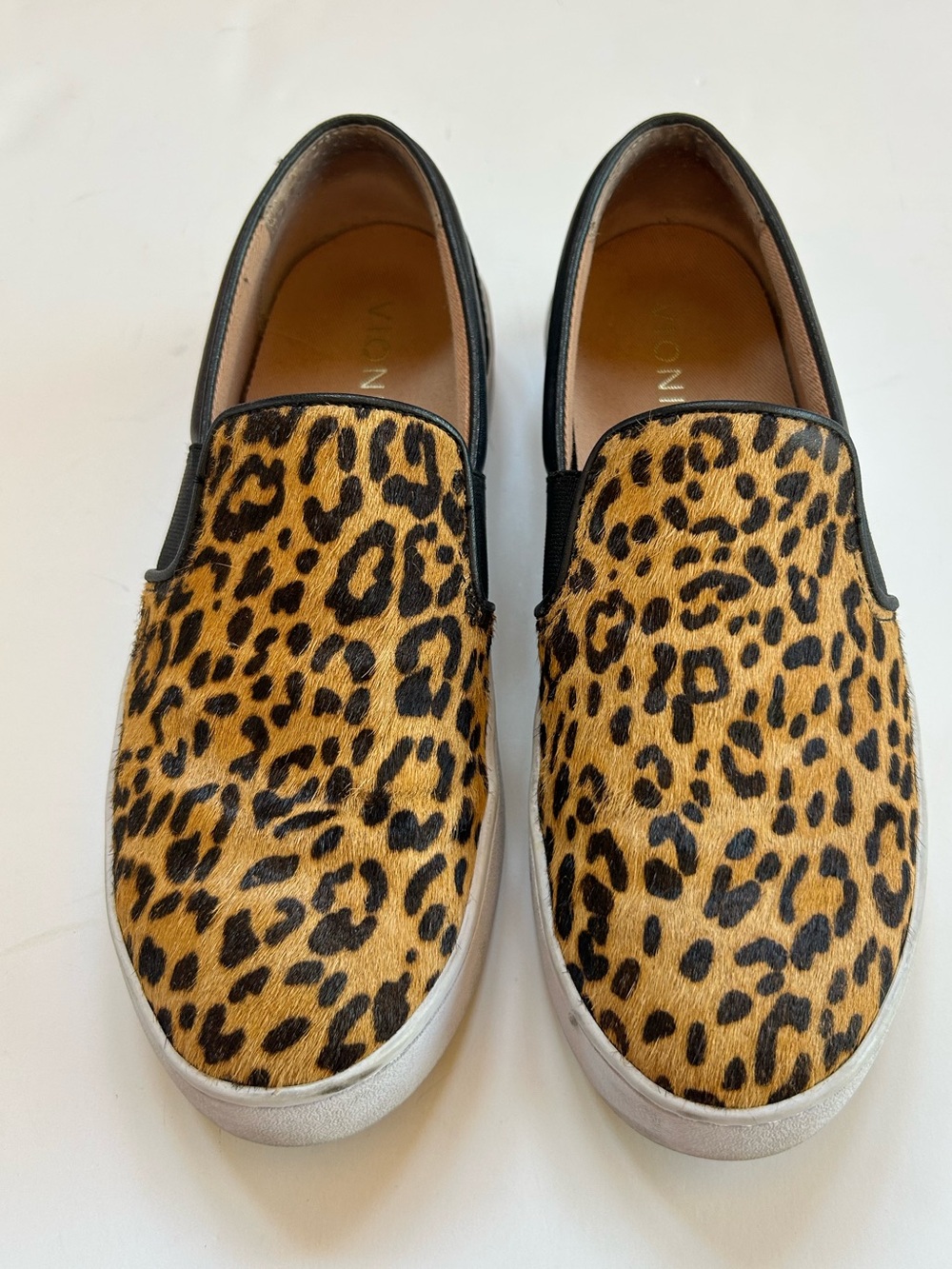 Vionic Leopard Print Slip-On Sneakers in Tan and Black
